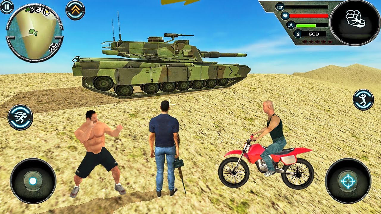 Miami Gangster Crime Hero Tank Helicopter Airplane and Bikes Open World City - Android Gameplay #2