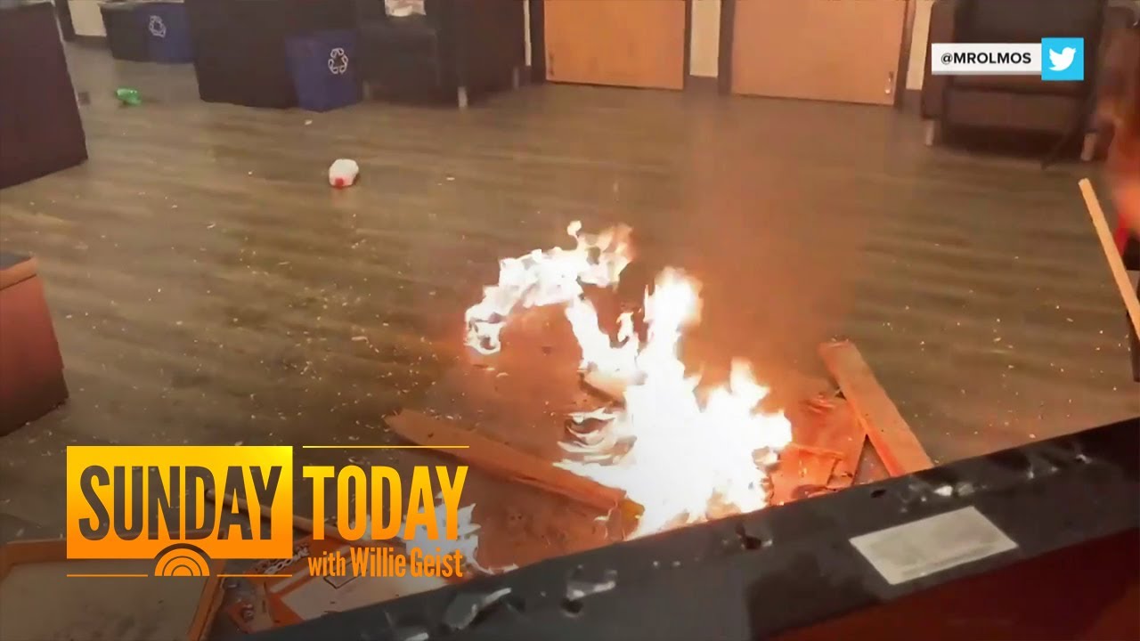 Riot Declared In Portland After Protesters Start Fire In Police Union Office | Sunday TODAY