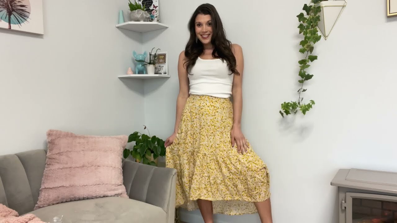 Amazon Try On - Floral Boho Summer Skirt #shortvideo #shortsfeed