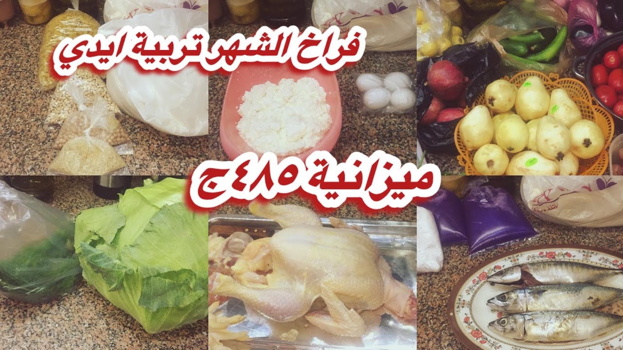 ميزانية العشر ايام🍅 بالمشتريات ٤٨٥ج وفراخ الشهر تربية بيتي 👌💯