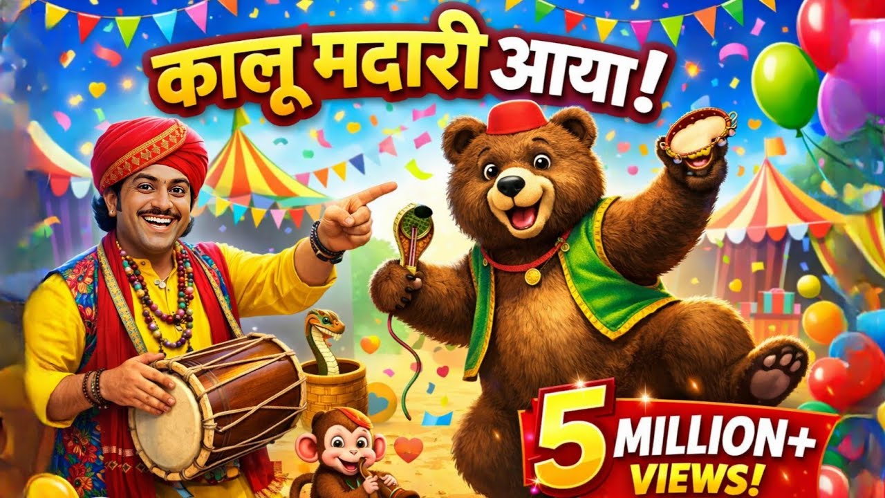 कालू मदारी आया | Kalu Madari Aaya | Madari Aur Bhalu Dance | Hindi Nursery Rhymes | Kids Song 