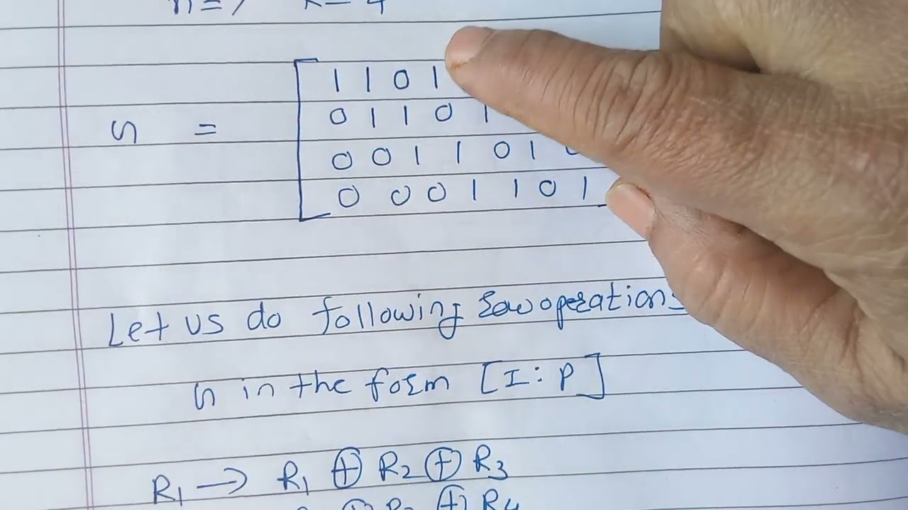 generator matrix method to obtain cyclic code (7,4) with g(x)=x3+X2+1
