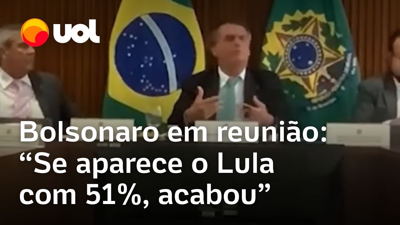 Bolsonaro em vídeo de reunião: 'Serei contundente com embaixadores; Se aparece Lula com 51%, acabou'