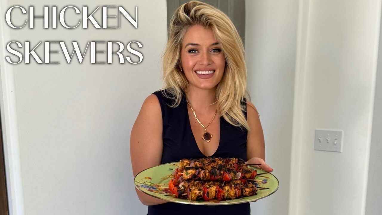 Куриные шашлычки с красным луком и болгарским перцем