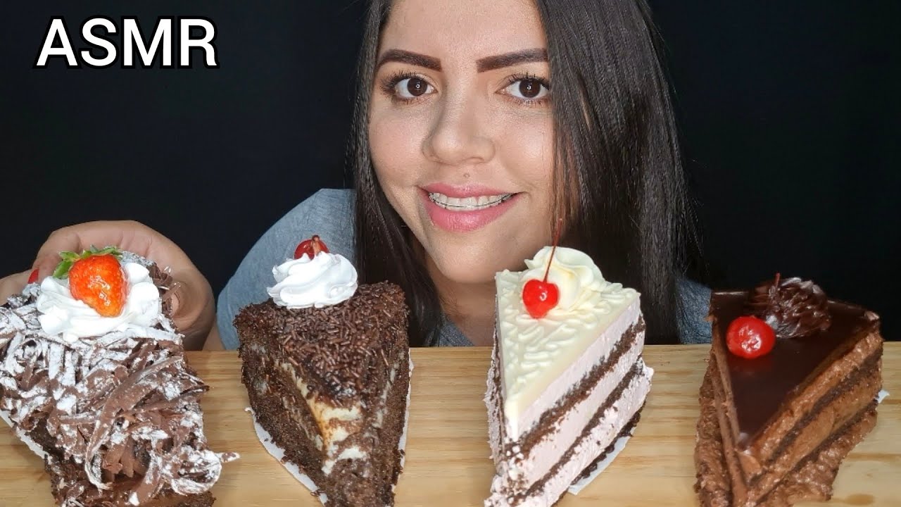 ASMR COMIDA - BOLO DE CHOCOLATE E TORTAS DOCE (MUKBANG) SONS DE MASTIGAÇÃO