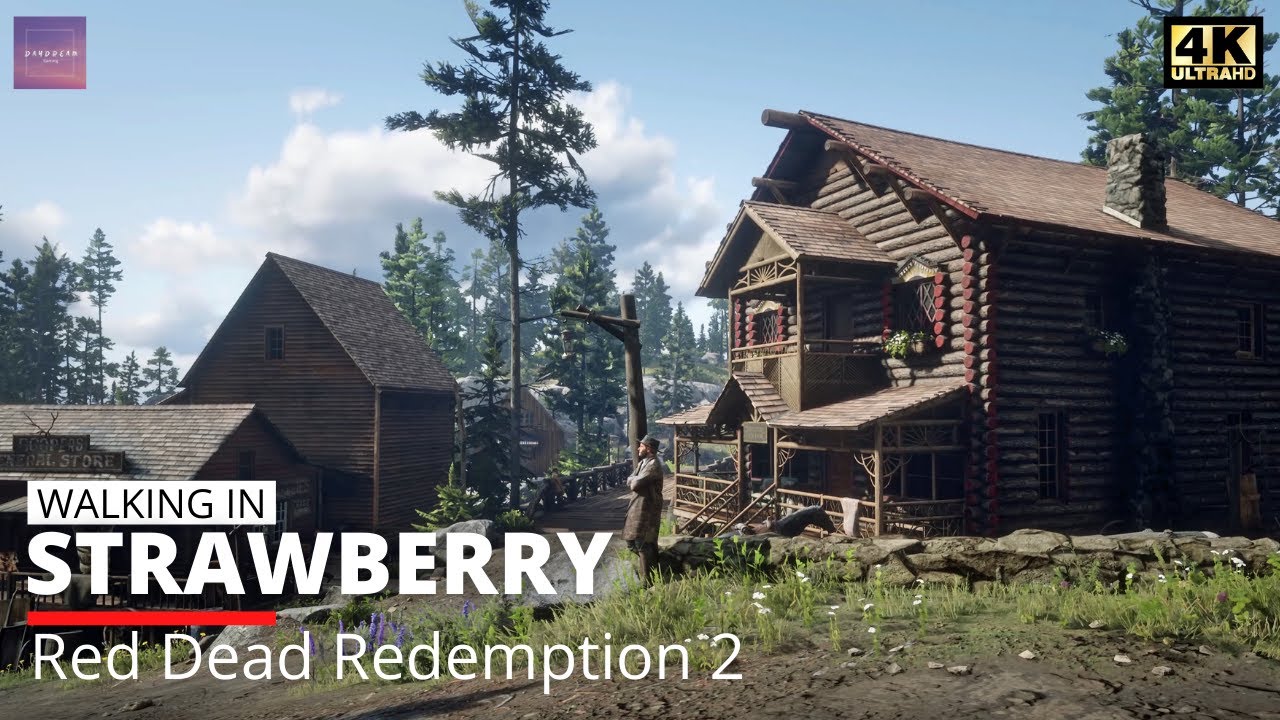 Walking in Red Dead Redemption 2 - Early Morning Walk in Strawberry