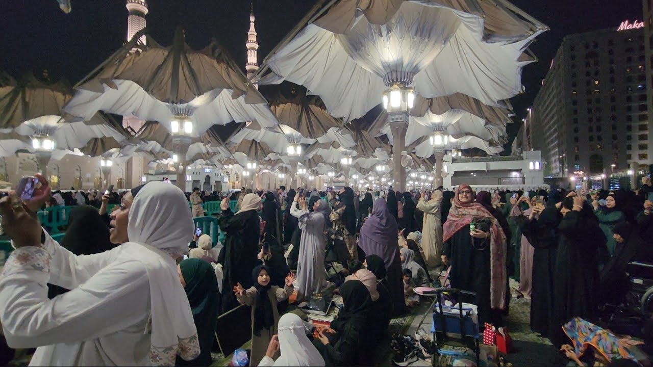 KAYA GINI KONDISI LEBARAN IDUL FITRI 2025 DI MASJID NABAWI KOTA SUCI MADINAH DIGUYUR HUJAN!!