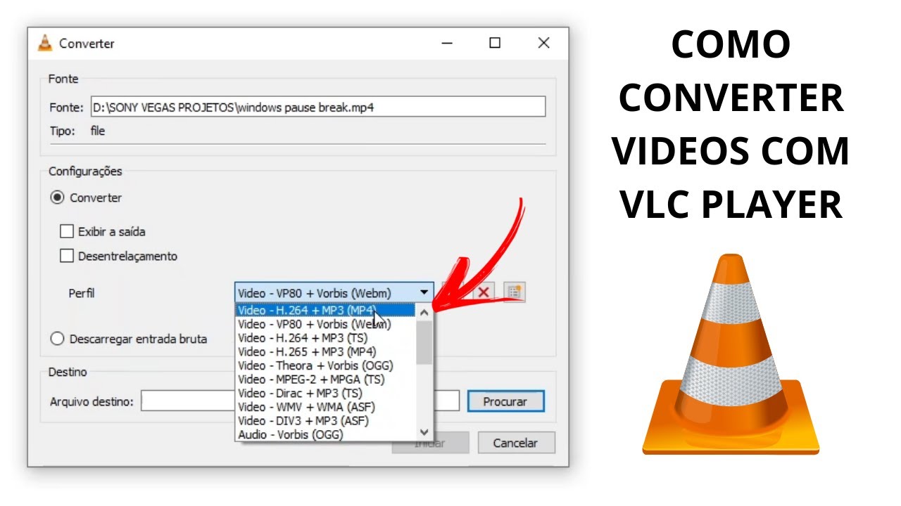 Como CONVERTER Ou COMPRIMIR Videos Com VLC Media Player ( MP4, AVI, MKV, Etc. )