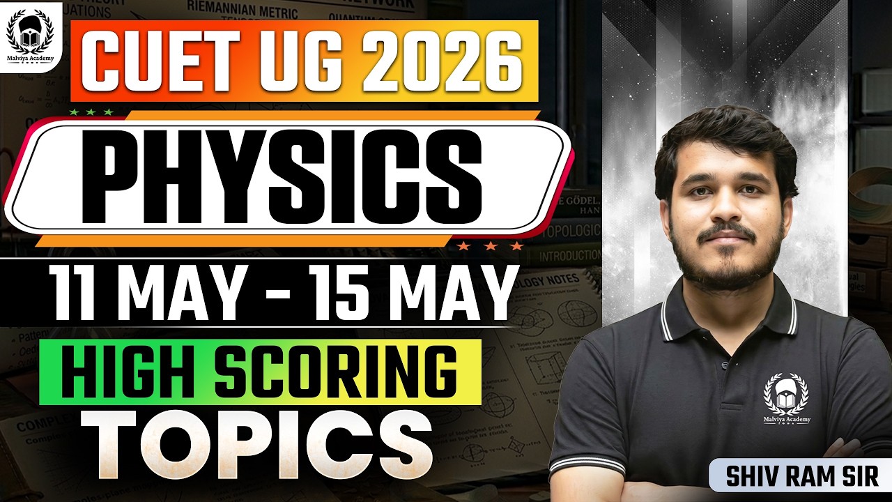 CUET UG 2026 Physics High Scoring Topics Based on 11-15 May Paper Analysis | Shivram Sir
