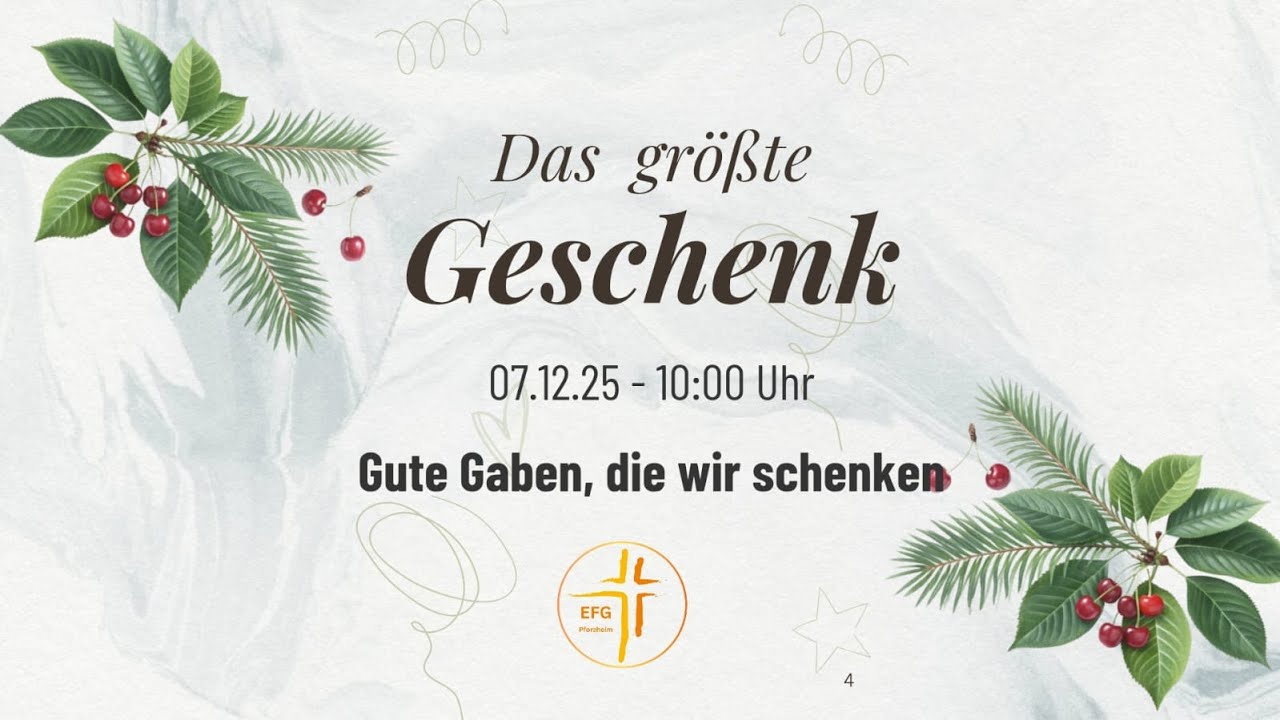 Das größte Geschenk - Gute Gaben, die wir schenken - Predigt vom 07.12.2025 - mit Stéphane Tchangang