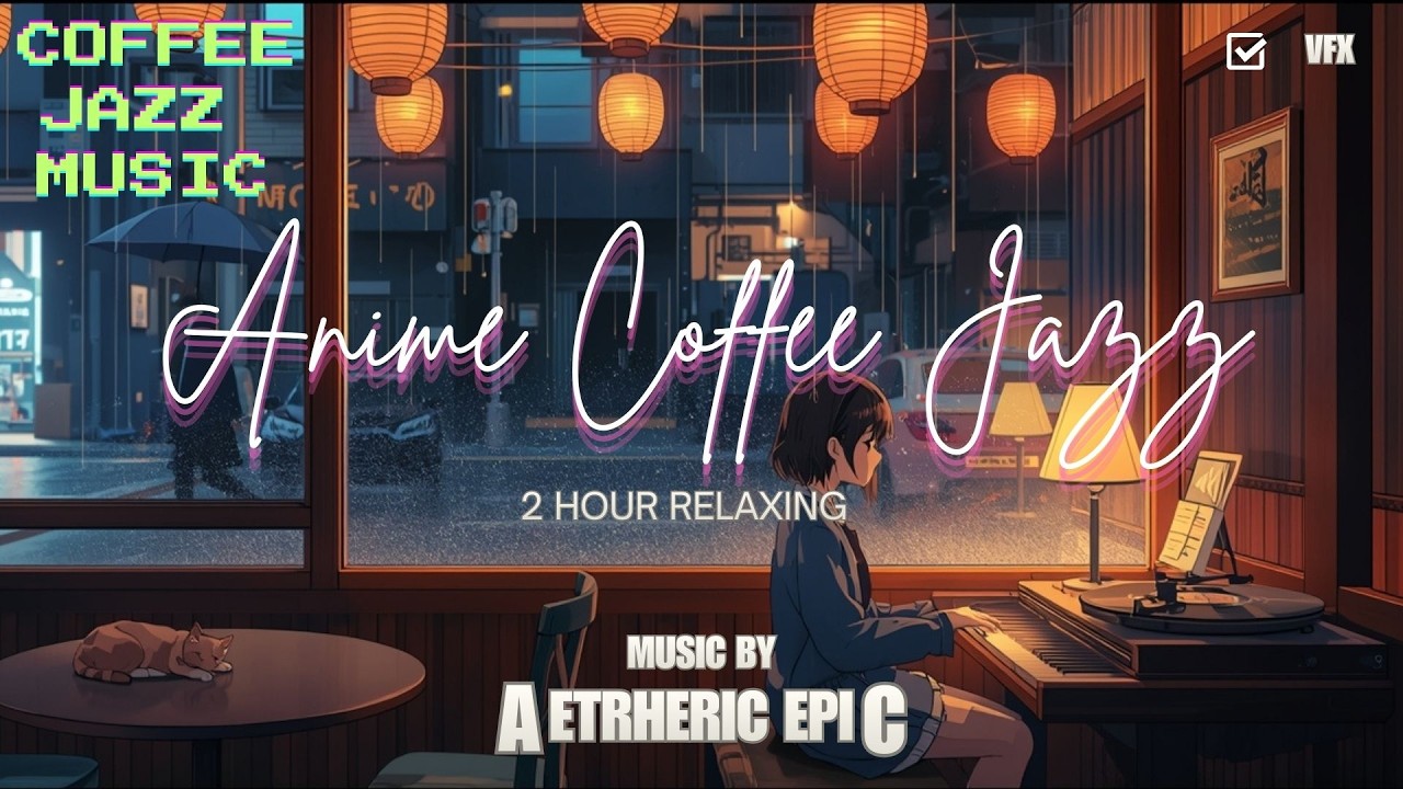 Cozy Anime Coffee Shop Jazz ☕ Relaxing Music for Study & Work