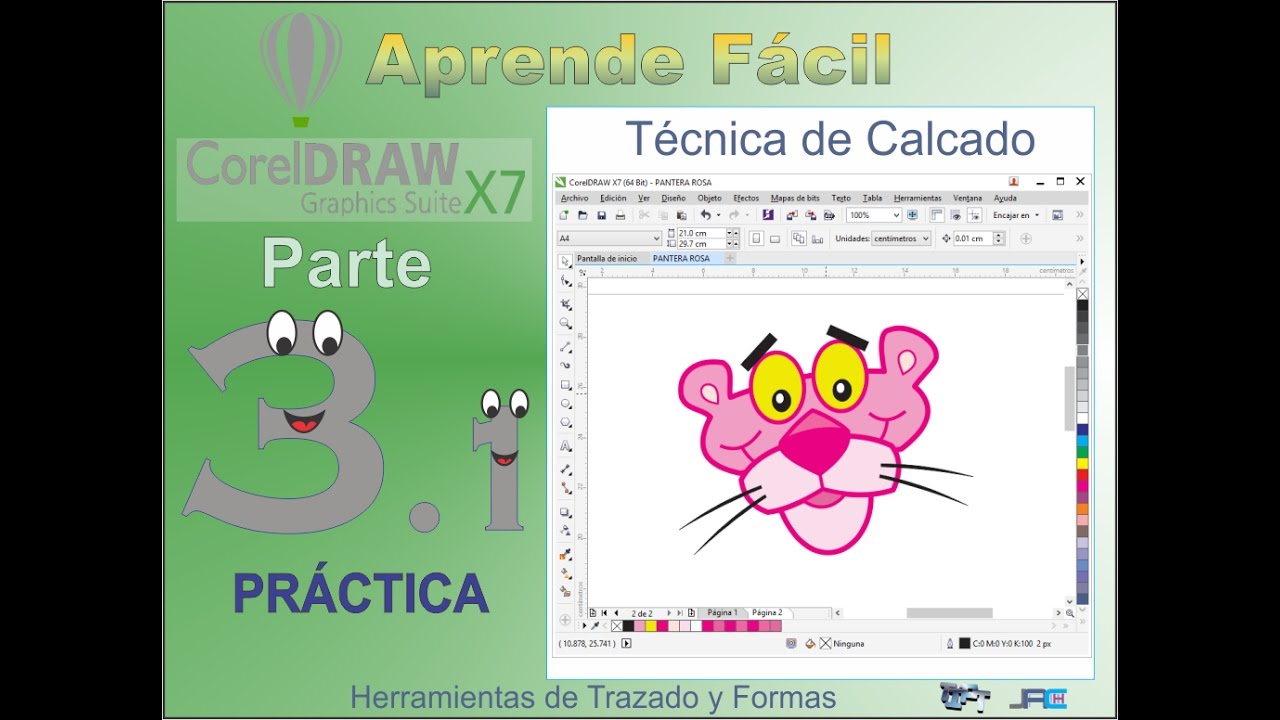 Tutorial Corel Draw parte 3: Practica Dibujando a la Pantera Rosa