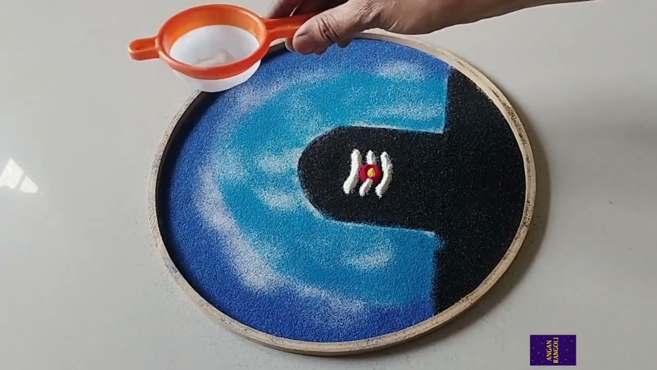 सोपी महाशिवरात्री रांगोळी ✨#rekharangoli#art #rangoli #satisfying #asmr #mahadev 