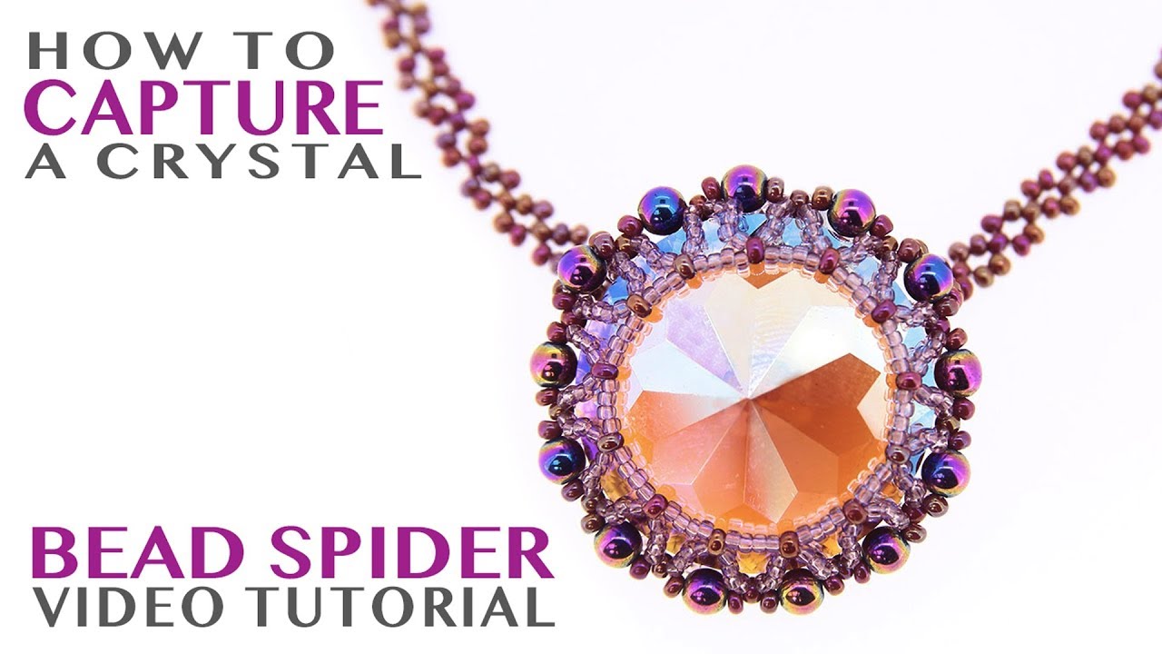 How to make a Crystal Beaded Pendant Tutorial - Netted Beadweaving