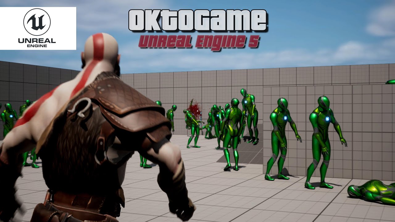 UE5 God of War Test Axe Throw and Recall, Test with Kratos, Zombies and RagDoll Unreal Engine 5.2