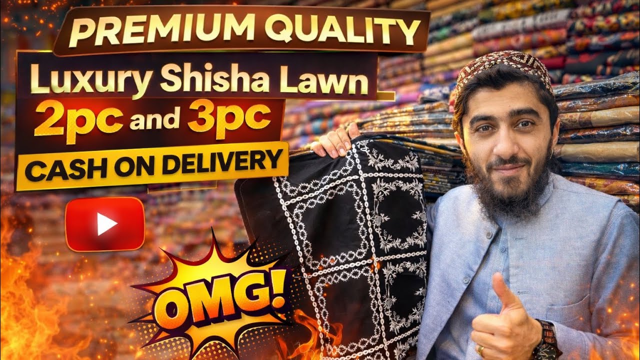 Shisha Lawn Premium Collection in Lalkurti Bazar Rawalpindi | Insaf Fabrics 