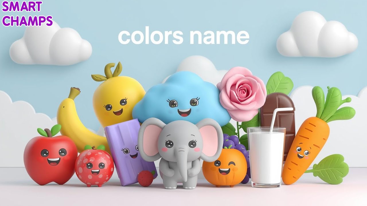 Learn Colors for Kids | 3D Cartoon Colors Learning Video
