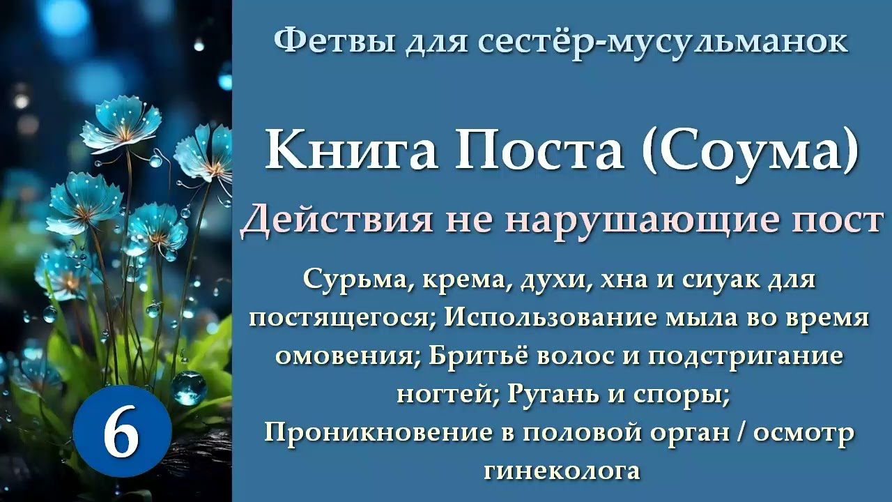 6. Книга Поста (Действия, не нарушающие пост ч. 4)