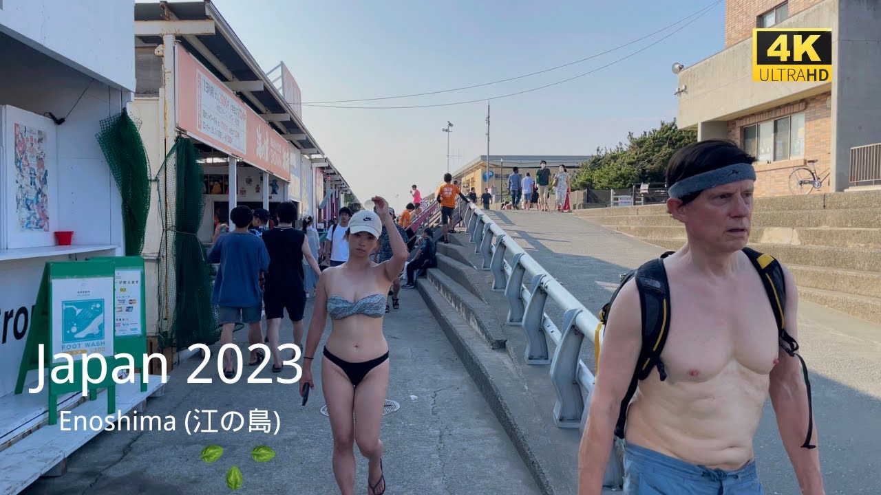4k hdr japan travel | Walk in the beach of Enoshima (江の島) Kanagawa Japan |  Nature for relaxing
