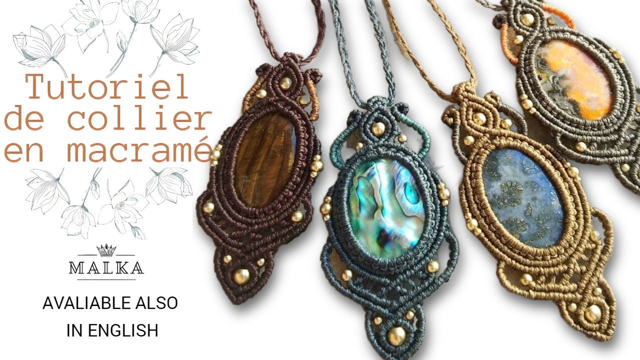 Tutoriel de collier en macramé ✨Collier en macramé avec pierre ✨