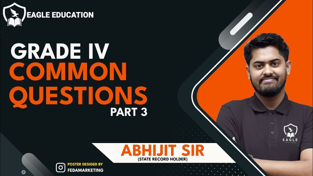 PART 3 /Grade IV/COMMON Question/ADRE/Abhijit Sir/Maths/important MCQs