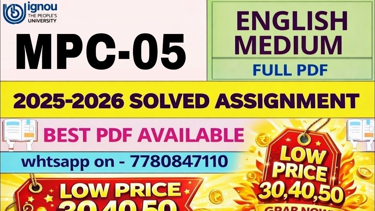 MPC 005 Solved Assignment 2025-2026 | Latest IGNOU Assignment Solution WhatsApp us on 7780847110