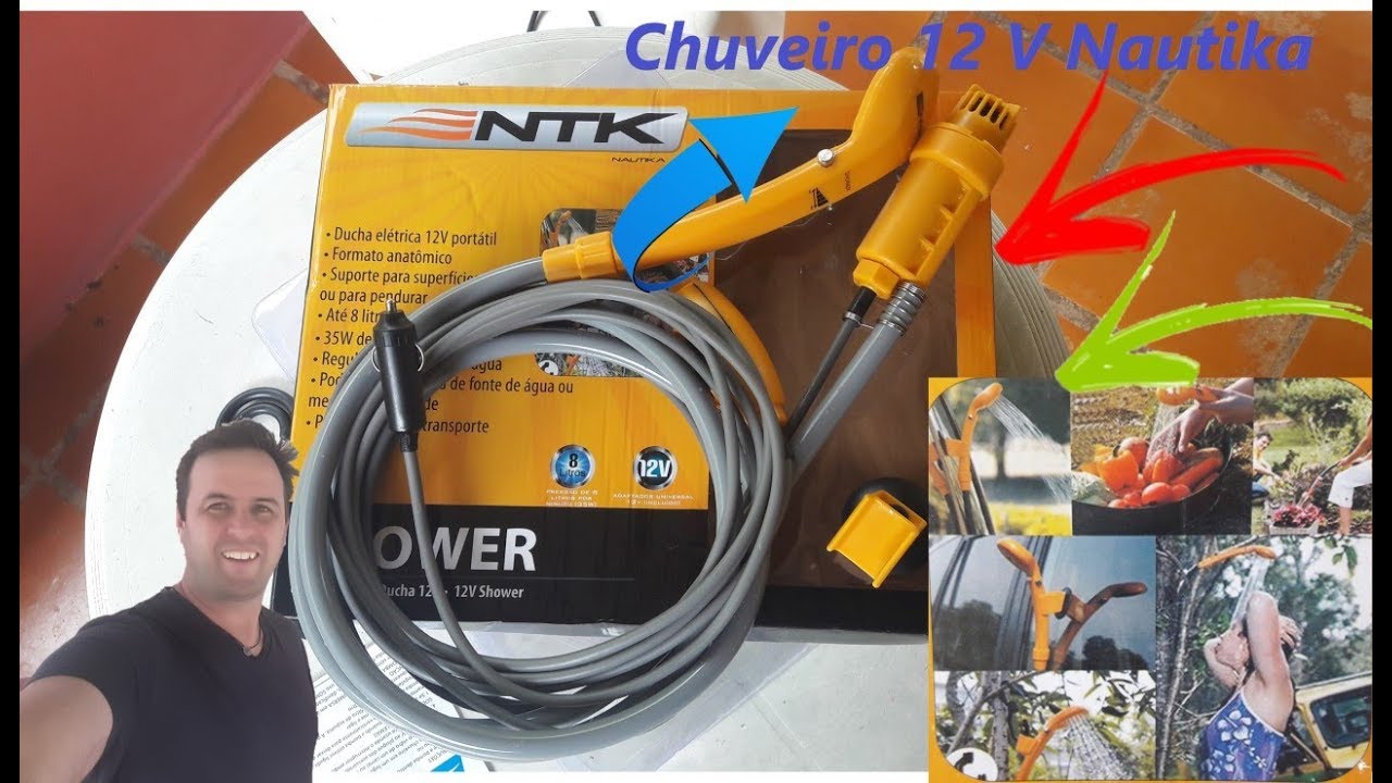 Chuveiro 12V para camping - Top!