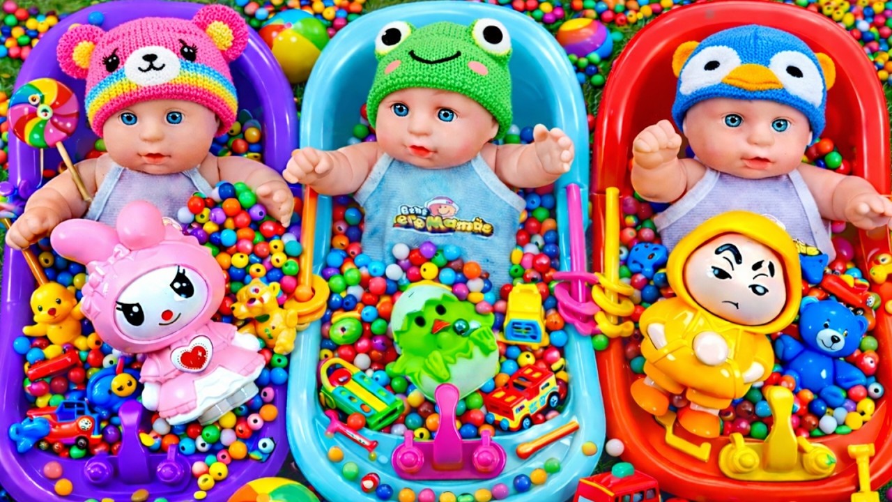 Satisfying Video l How to Make Rainbow Bathtubs into Mixing Slime with Glitter Pool Cutting ASMR