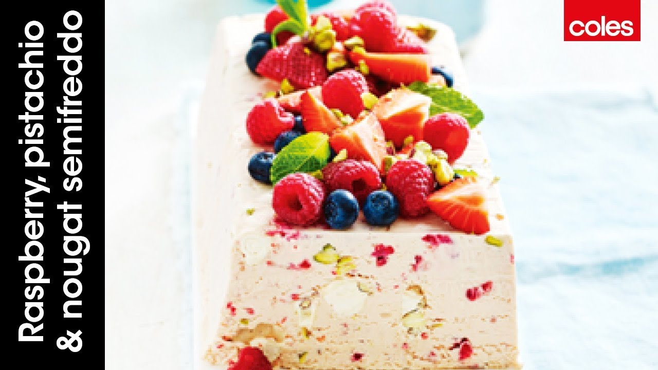 How to make a raspberry, strawberry, pistachio & nougat semifreddo