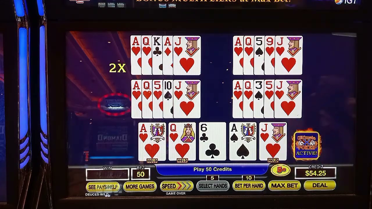 ULTIMATE X DEUCES WILD RUNNING OUT OF BATTERY AT THE PEPPERMILL HOTEL AND CASINO IN WENDOVER NEVADA 