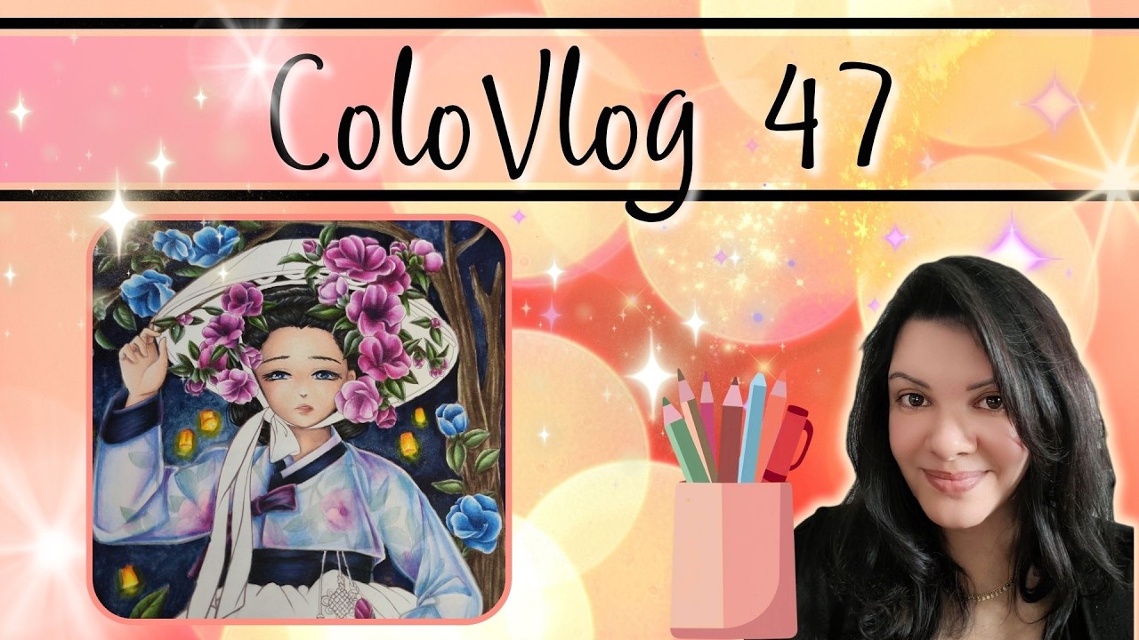 Focus La femme au chapeau fleuri (fleurs, peau, tissu imprimé), avancées de la semaine |ColoVlog47