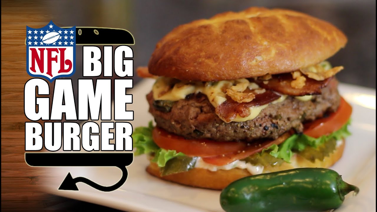 NFL Big Game Burger Recipe  |  HellthyJunkFood