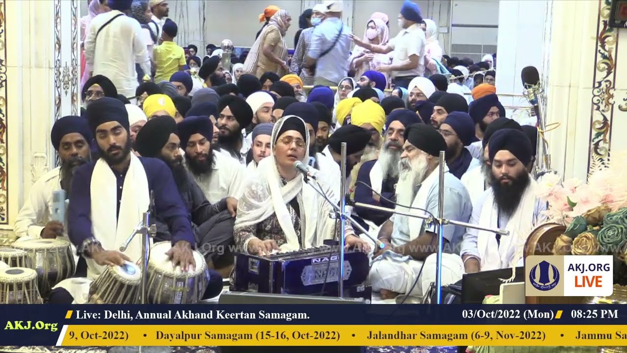051 Delhi 3Oct2022 MonEve Akhand Keertan Bibi Paramjeet Kaur Jee Jammu