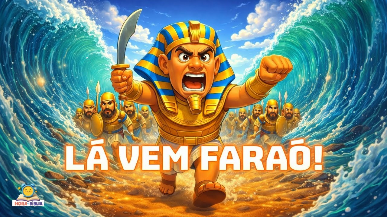 🌊 Lá Vem Faraó! – Música Infantil Cristã | Moisés e o Milagre do Mar Vermelho 🚶‍♂️✨