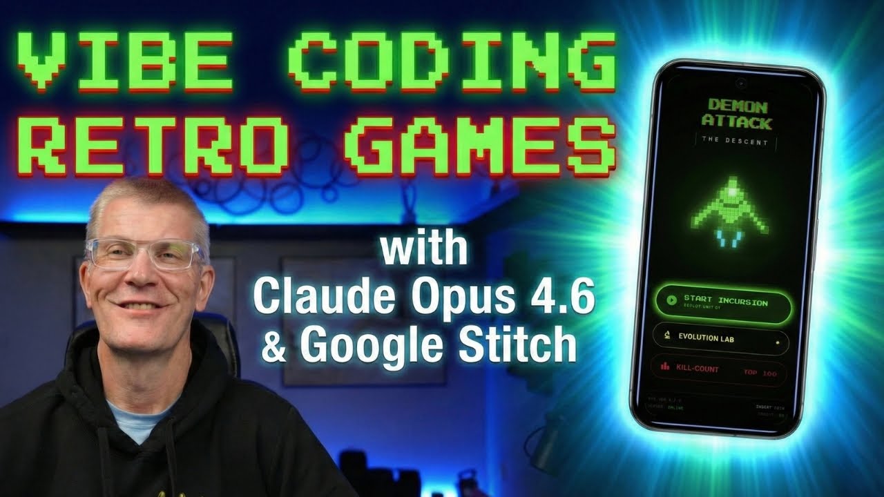 Vibe Coding a Retro Video Game with Claude Code Opus 4.6 + Google Stitch
