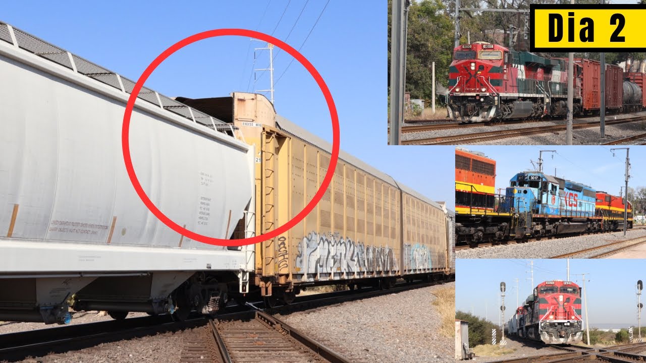 Un vagón abierto en movimiento!!🤯 Trenes por el diamante de viborillas y estacion Queretaro - Dia 2🚂