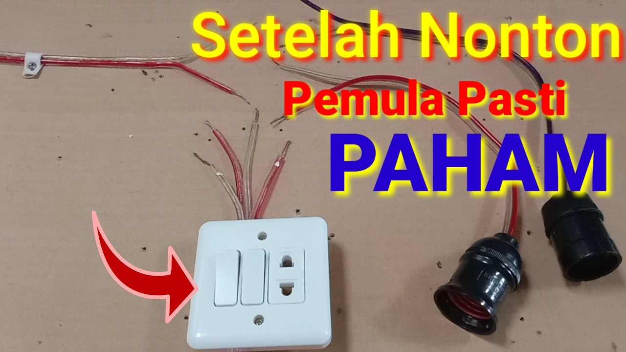 Cara Pasang Saklar Ganda dan Stopkontak  untuk 2 lampu# Tutorial Listrik