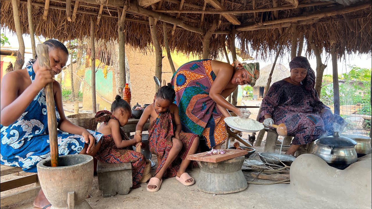 Cooking African MUSLIM Traditional  FOOD in the Wilderness || village life Ghana West Africa