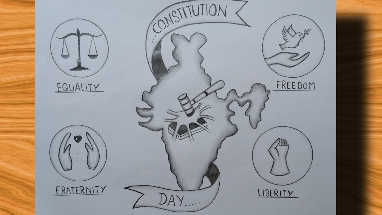National Constitution Day poster | National law day Drawing | Indian constitution day poster drawing
