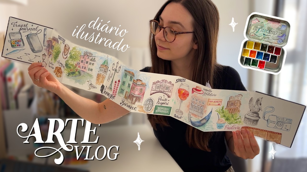 vlog: fazendo um diário ilustrado com aquarela