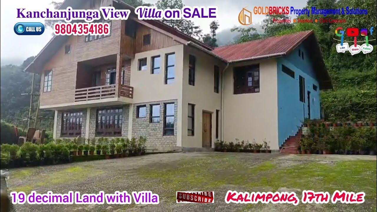 Kanchanjunga View Villa on Sale, Kalimpong, 17th Mile, nr Algarah, opp Ramdhura #goldbricksproperty
