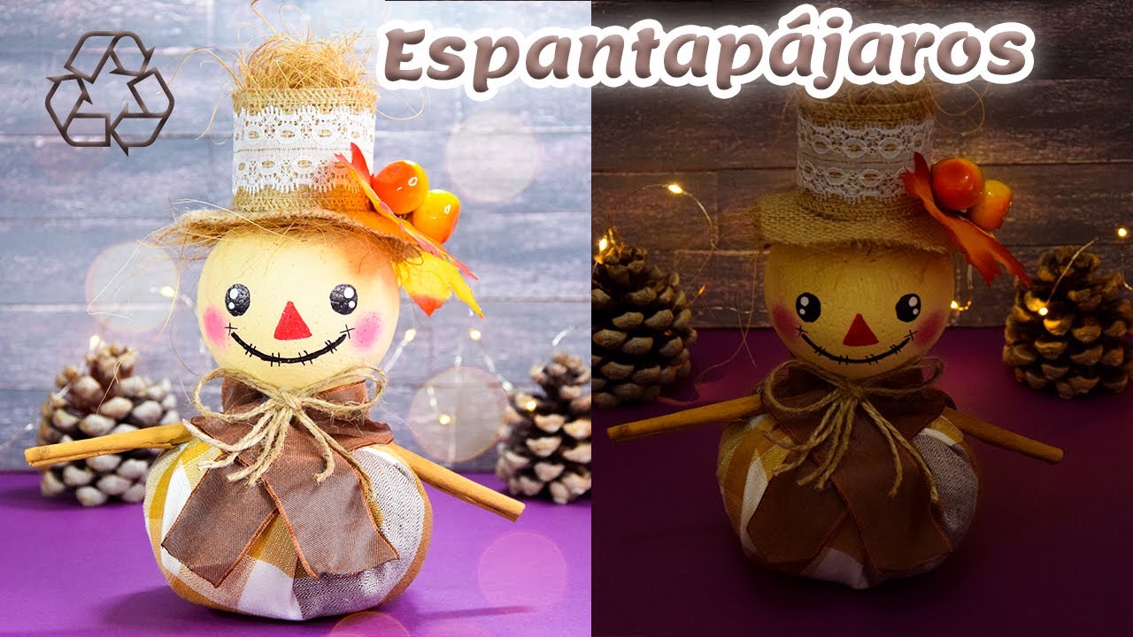 Como Hacer un pequeño espantapájaros con Materiales reciclados / Especial otoño