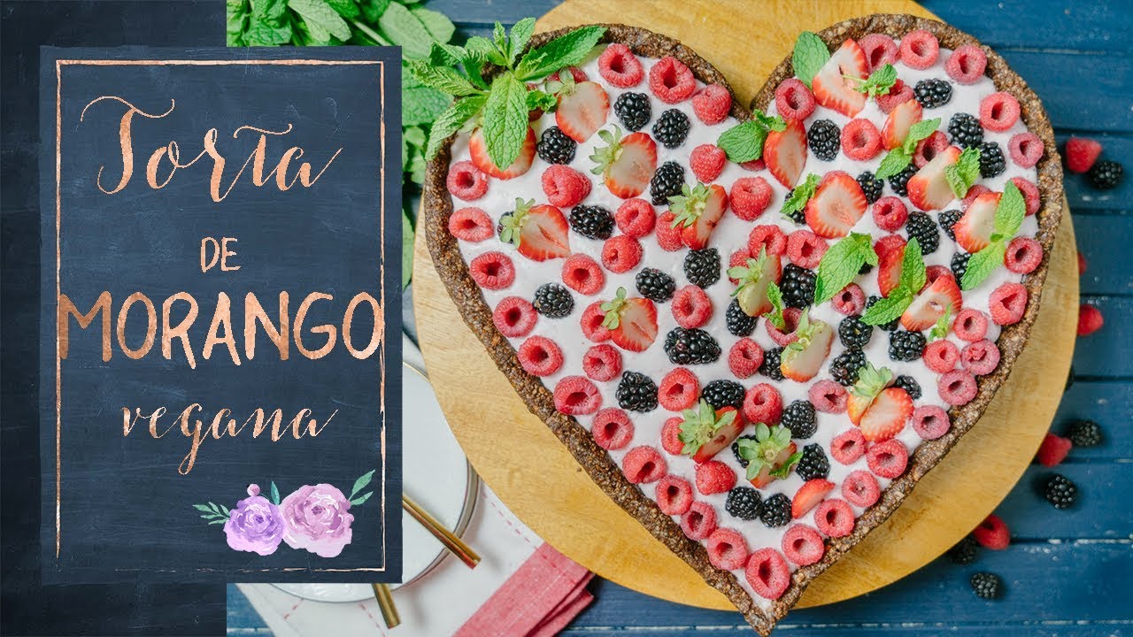 TORTA DE MORANGO VEGANA