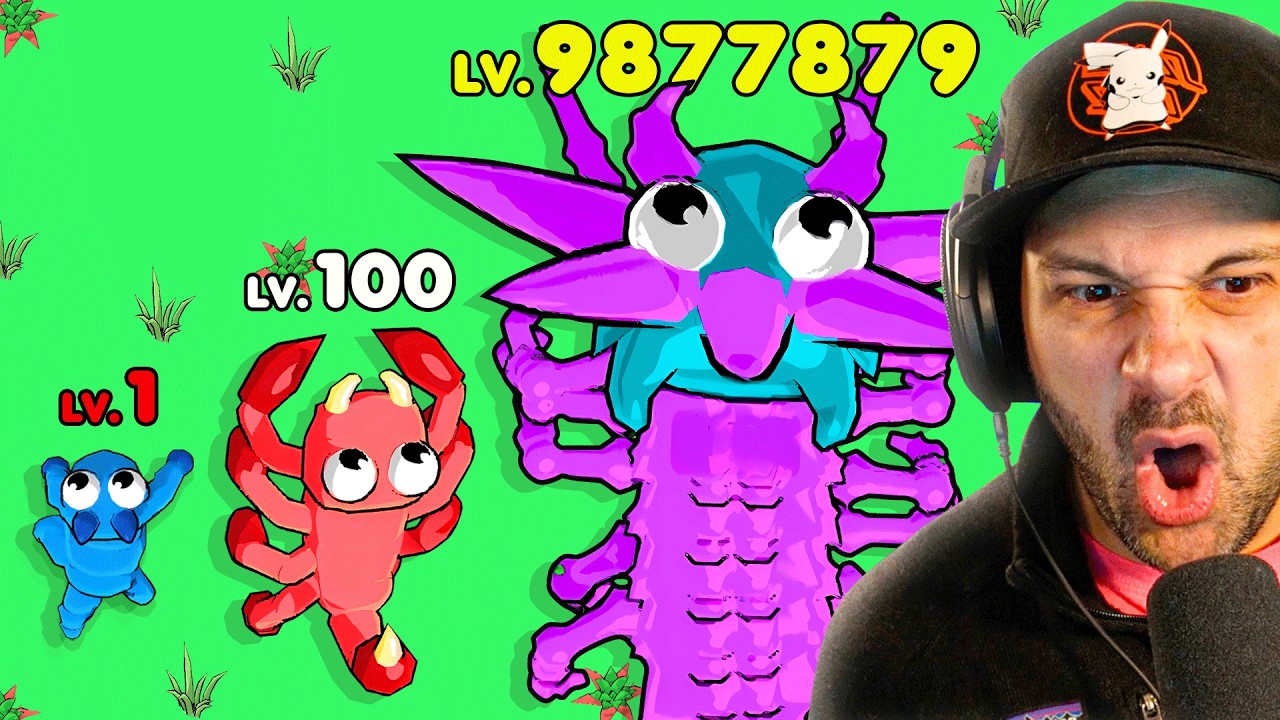 Evolving Larvae to GIANT MONSTER In EAT TO EVOLVE!