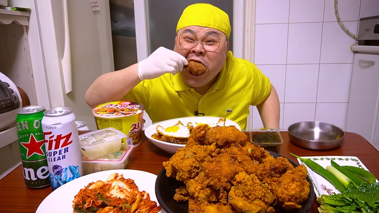 고아재!치킨은 꼭 시켜드세요..│직접만든 치킨 먹방 Mukbang Eatingshow [Fried Chicken]