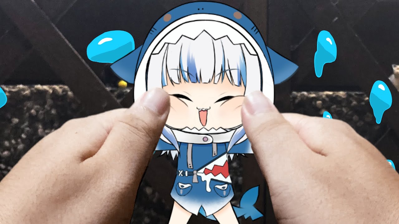 【Gawr Gura animation】捏捏鯊鯊的小臉頰｜Touch a Shark｜Stop motion animation｜Stop anime｜