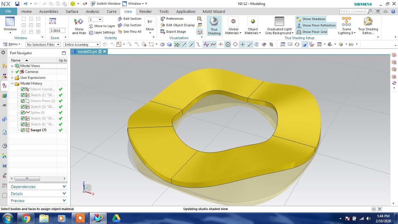 NX CAD # tutorial 8.5 # wave washer #Swept #Through Curves#Advanced Tutorial