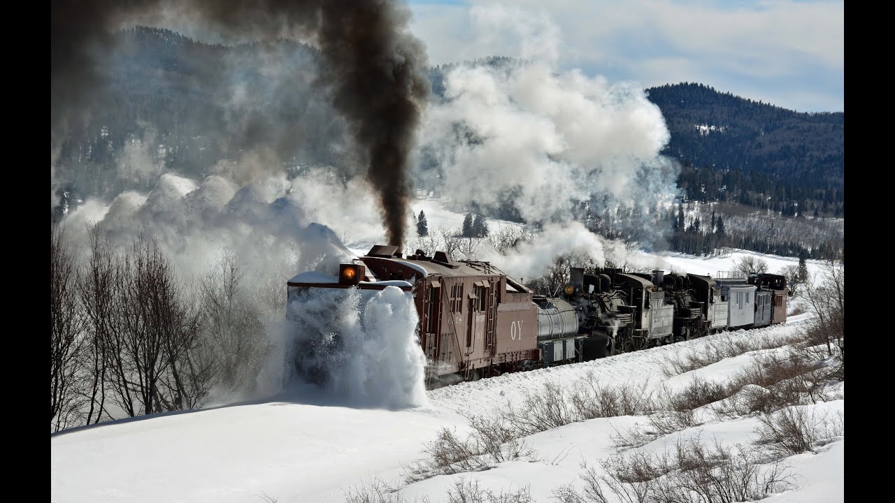 Cumbres and Toltec Rotary steam powered snowplow gets to work 2020 Part 1.