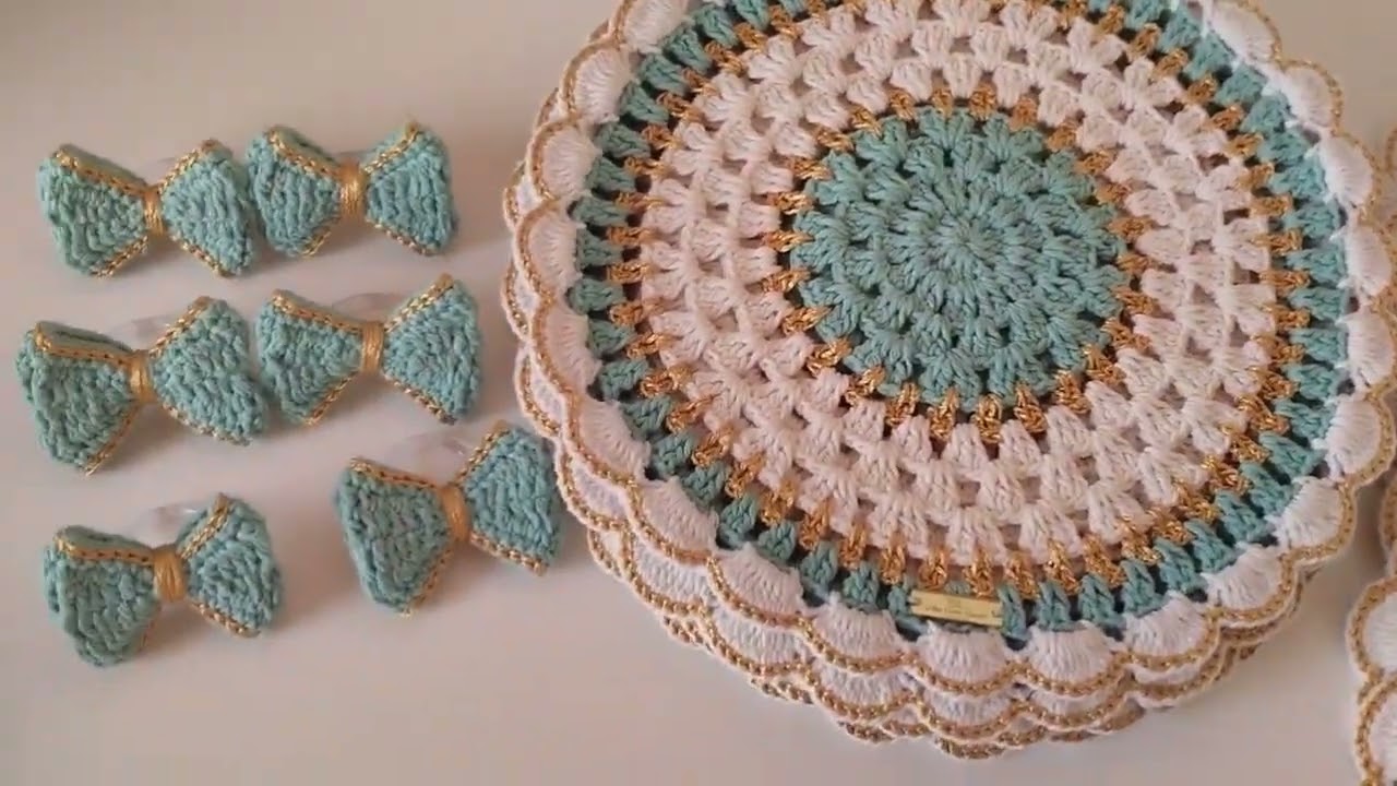 Americano/Sousplat completo em crochê 🧶#crochet #croche #crochê #americano #sousplat 