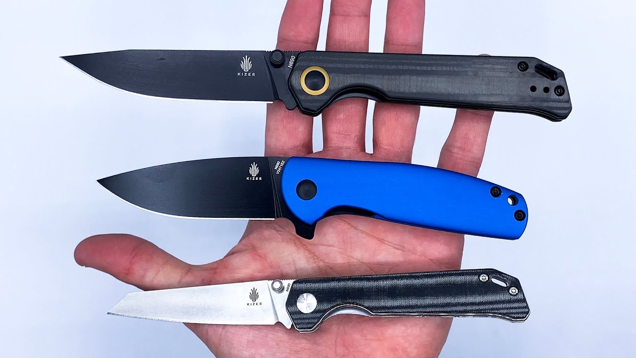 Unboxing 3 Kizer Knives - Mini Gemini + Mini Begleiter R + Begleiter 2 Carbon Fiber